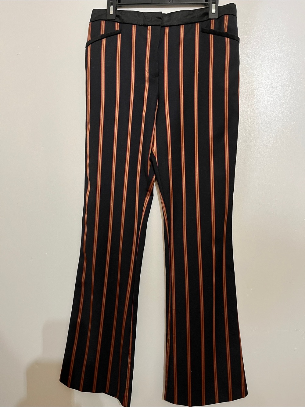 Pinko Bonotto Blue Pants with Red/Gold Vertical Stripes